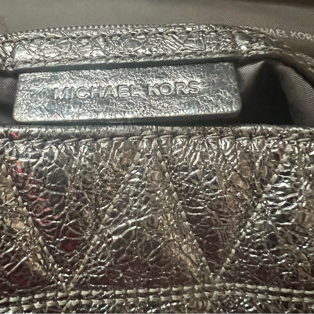 SOLD - Michael Kors Silver Quilted Leather Shoulder Bag w/Silver Hardware - Picture 9 of 13